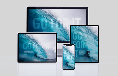 Landing page for a surfing among the waves graphic design typography ui ux