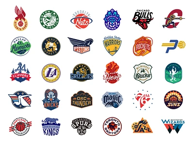 NBA Logo Redesigns basketball branding fan league logo nba redesign sports teams