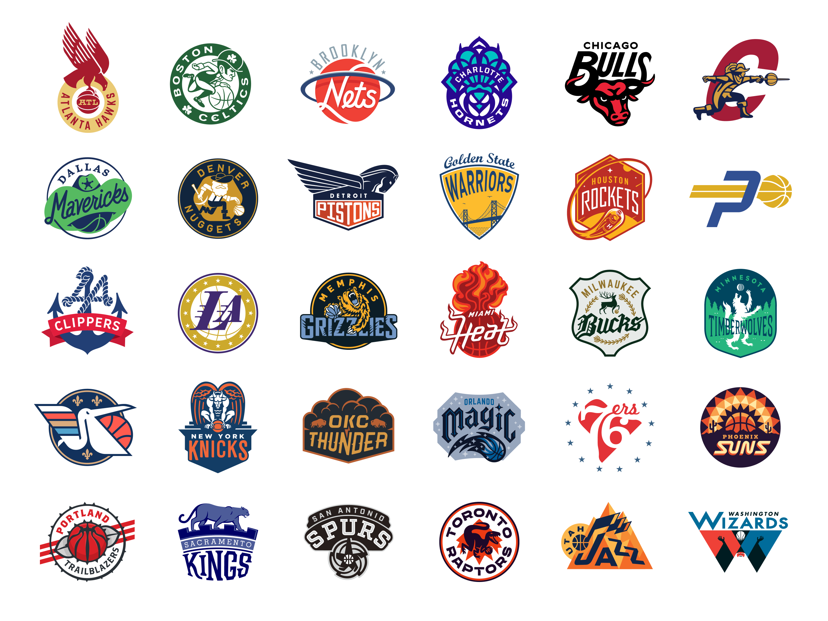 NBA Logo Redesigns by Michael Weinstein on Dribbble