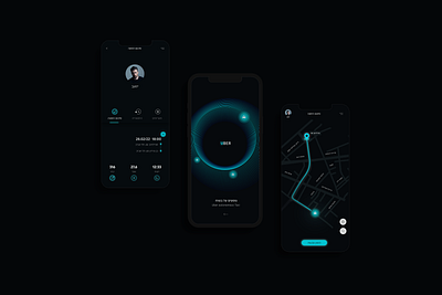 Application for ordering autonomous taxis app logo ui ux