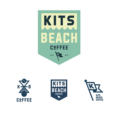 Kits Beach Coffee Co. branding graphic design illustration logo vector