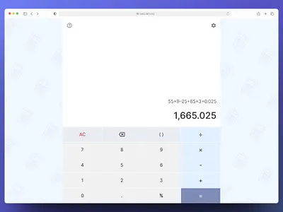 Free Online Web Calculator calculator design desktop figma ui uiux uiuxdesign web