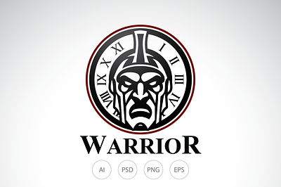 Warrior Clock Logo clock logo coaching logo gym logo leadership logo logo template management logo template time logo troy logo warrior logo watch logo