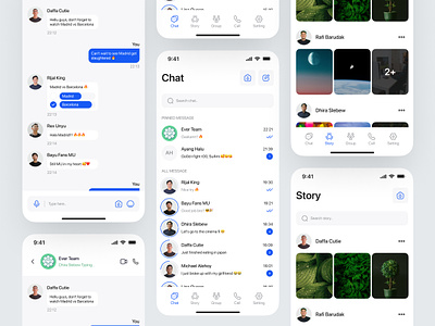 Chat Mobile App call card chat chat app chats chatting chatting app group group chat message messager messaging mobile mobile chat network social networking ui ux video whatsapp