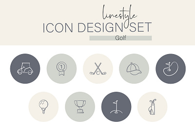 Linestyle Icon Design Set Golf stick