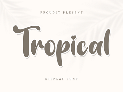 Tropical Display Font branding