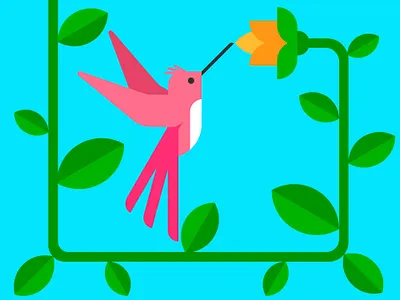 Hummingbird digital art flat design graphic design illustration 2d kidlit illustration minimal art minimalism vector art vector illustration vectorgraphic