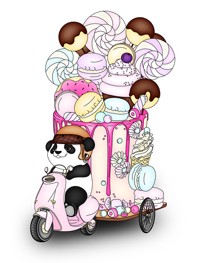 Delivery Panda | Doodle Commission animals doodles illustration vector