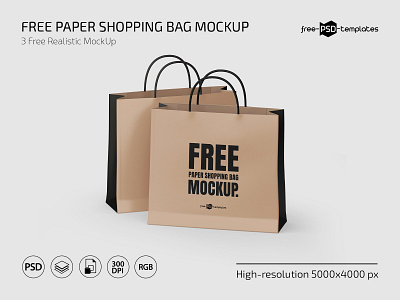 Free Paper Shopping Bag Mockup bag free freebie mock up mockup mockups paper paperbag photoshop psd shopping shoppingbag template templates
