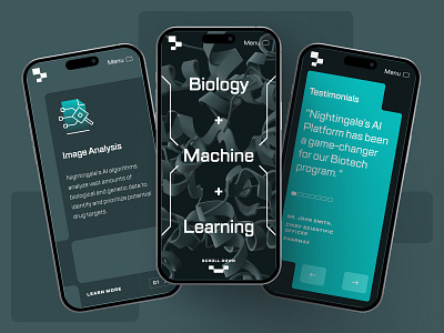 🧪 SH nightingale | AI-Driven Biotech Website | Mobile UI/UX #3 ai biology biotech cancer cure disease drug drug discovery health healthcare healthtech landing page machine learning medical mobile responsive science therapeutics ui web design