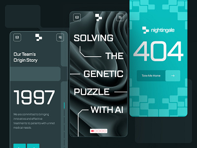 🧪 SH nightingale | AI-Driven Biotech Website | Mobile UI/UX #4 3d ai biology biotech cancer dark disease drug drug discovery genetics green health healthcare landing page machine learning medical mobile science therapeutics web design