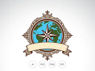 World Map Traveling Logo adventure logo compass logo globe logo travel logo traveling logo world logo