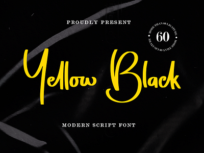 Yellow Black Modern Script Font branding