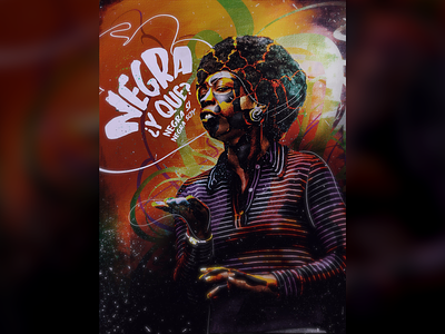 Homenaje a la mujer Afroperuana - Victoria Santa Cruz afro composit culture design graffity graphic design mural poster art street trippy