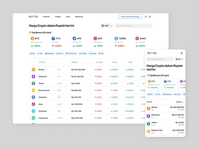 Crypto Price Website app crypto design ui ux web