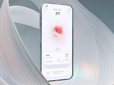 Cirus mobile wallet UI by Milkinside 3d ai animation branding c4d cirus crypto currency dots finance fintech graphic illustration interaction money motion red sphere ui wallet