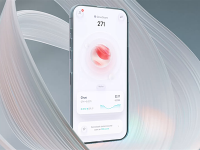 Cirus mobile wallet UI by Milkinside 3d ai animation branding c4d cirus crypto currency dots finance fintech graphic illustration interaction money motion red sphere ui wallet