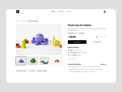Toys website detail page app asish sunny clean clean design design detail page ecommerce kids kids store light mode minimal pixalchemy product store toys trend ui ux