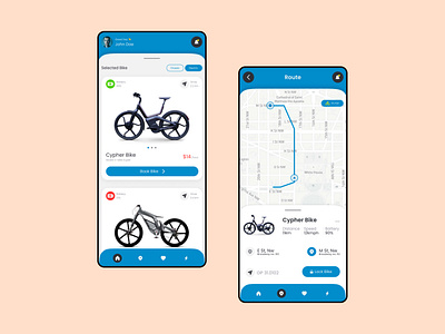E-Bike Rental App app design figma typography ui