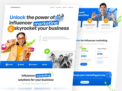 InfluencerLab - Influencer Marketing Agency Landing Page agency ai business digitalmarketing influence influencer influenceragency influencermarketing landing page marketing marketingagency marketingconsultant socialmediamarketing ui