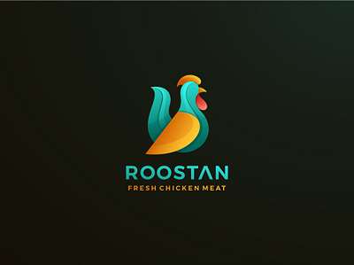Rooster Mascot Gradient Logo Design branding chicken design gradient graphic design illustration logo modern rooster vector