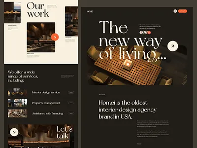 Interior design agency - Website design design interior landing page design landingpage luuxuryinteriordesignweb luxurywebsitedesign minimal modern design realestate realrestatewebsite startup ui uidesigner uiuxdesign web webdesign zeyoxstudio