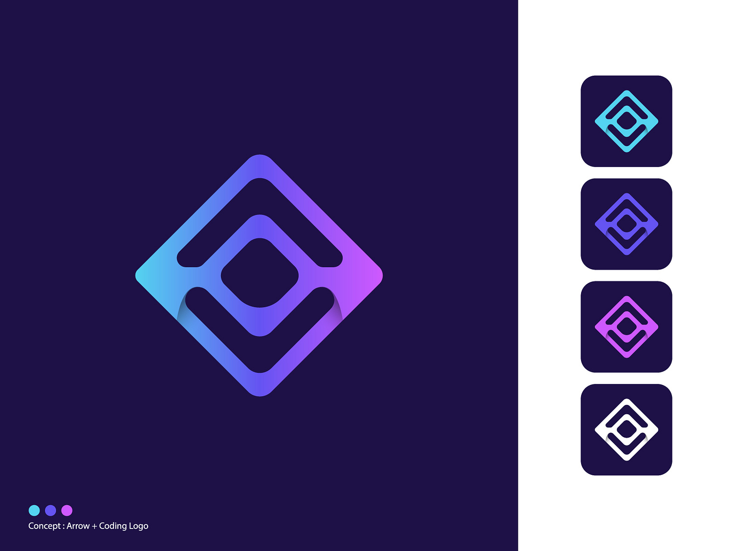 Arrow + Coding Logo Design by Bijoy Das on Dribbble