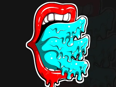 Psychedelic melting trippy dripping cartoon character logo illus art cartoon character dripping logo melting psychedelic trippy