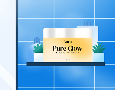 Aura Pure Glow | Animation 2d 2d animation 3d animation app branding design ecommerce graphic design illustration image editing kinetic logo motion graphics product animation typography ui ux vector video editing