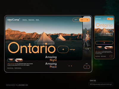 ideal Camping Landing page adobe xd camping creative process. creativeprocess design experience figma illustration nature travel ui userexperience