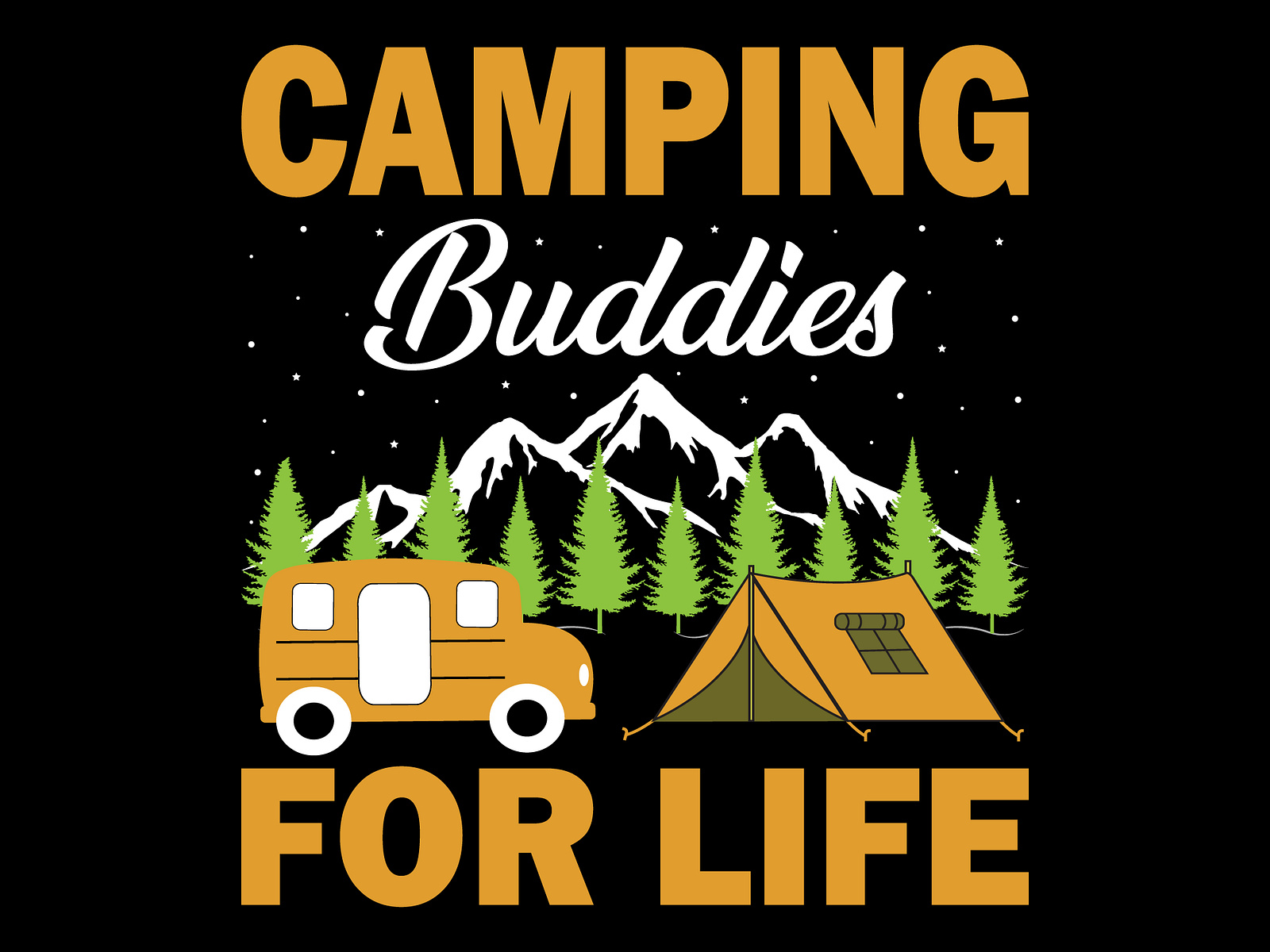 Camping Buddies For Life T shirt Design by Nayem Pro (36) on Dribbble