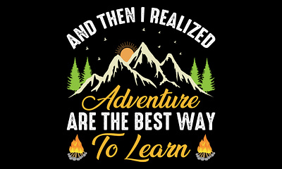 Camping T shirt Design Illustration adventure camp camper camping design illustration t shirt t shirt design travel typography vector world