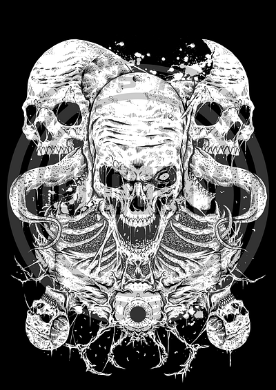 Curse of the Skulls art branding curse dark art gloomy illustration skulls