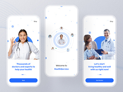 HealthCare - Onboarding Screen 2022 app ui healthcare healthservice app latest app ui login process medical onboard mobile app mobile application new design onboard illustration onboard screen onboard ui patient app signup process splash screen splash ui trend 2023 trend design trendy app ui