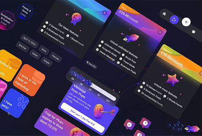 Dating App 3d animation app application bright bubble cards game graphic design icons logo motion graphics playful reward ui uiux