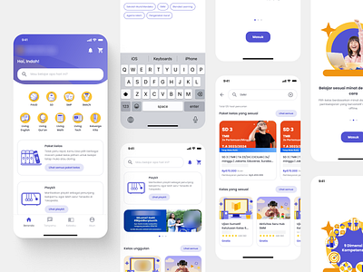 e-Learning Mobile App branding design e learning education figma home page illustration ios logo mobile mobile app mobile design on boarding page product design ui ui component uiux uiux design user research ux