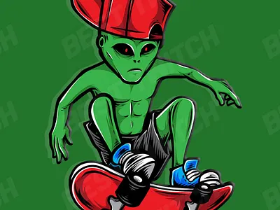 Alien skater twitch YouTube discord gaming logo ! BestTwitch best twitch badges design graphic design illustration logo motion graphics new badges sub badges