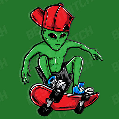 Alien skater twitch YouTube discord gaming logo ! BestTwitch best twitch badges design graphic design illustration logo motion graphics new badges sub badges