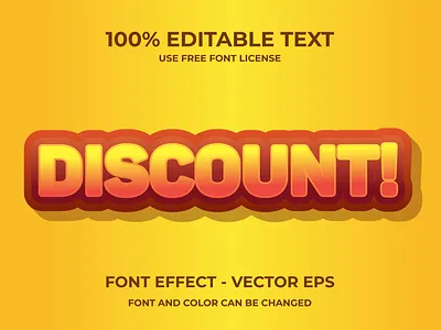 Discount 3D editable text effect template poster