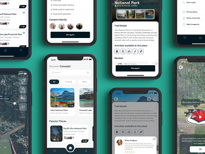 Case Study "Camping and Hiking planner app UI/UX design" app design ar app design camping app camping app design case study clean ui concept design figma hiking app latest app design mobile mobile app design product design trending ui ux uxdesign web design