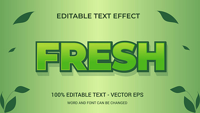 Editable Fresh text effect style lettering