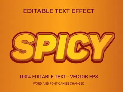 Spicy editable text effect template 3d poster