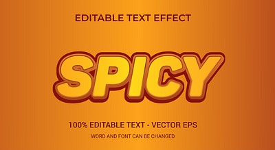 Spicy editable text effect template 3d poster