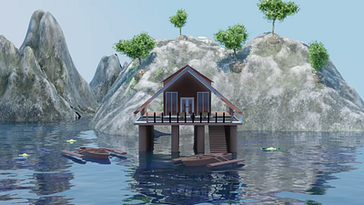 Sea Side of Tropical Island 3d 3disland animation design illustration indonesia landscape yogyakarta