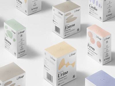 Lifeup® abstract abstractshapes. box branding health label nature packaging pastel pills shapes supplement