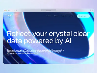 AI Data Automation Concept - Arctix #1 3d 3d animation 3d illustration after effects ai ai data automation ai product ai product page animation branding chromatic aberration data automation glass aberration illustration interaction landing page uiux