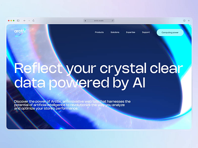 AI Data Automation Concept - Arctix #1 3d 3d animation 3d illustration after effects ai ai data automation ai product ai product page animation branding chromatic aberration data automation glass aberration illustration interaction landing page uiux