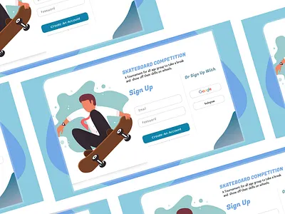 Sign Up Page for Skateboard Competition dailyui