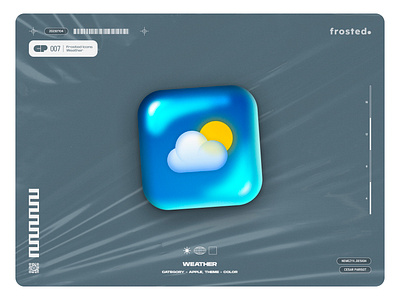 Frosted. Icons - 007 - Weather 2d design 3d effect apple apple icon blown glass designed with figma designeveryday frosted glass glassmorphism icon concept icon design icon set ios macos nemezyx neumorphism tvos vision os weather