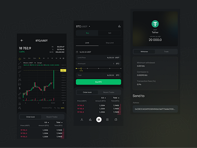 Crypto Trading Mobile App app awwwards crypto design minimal ui ux